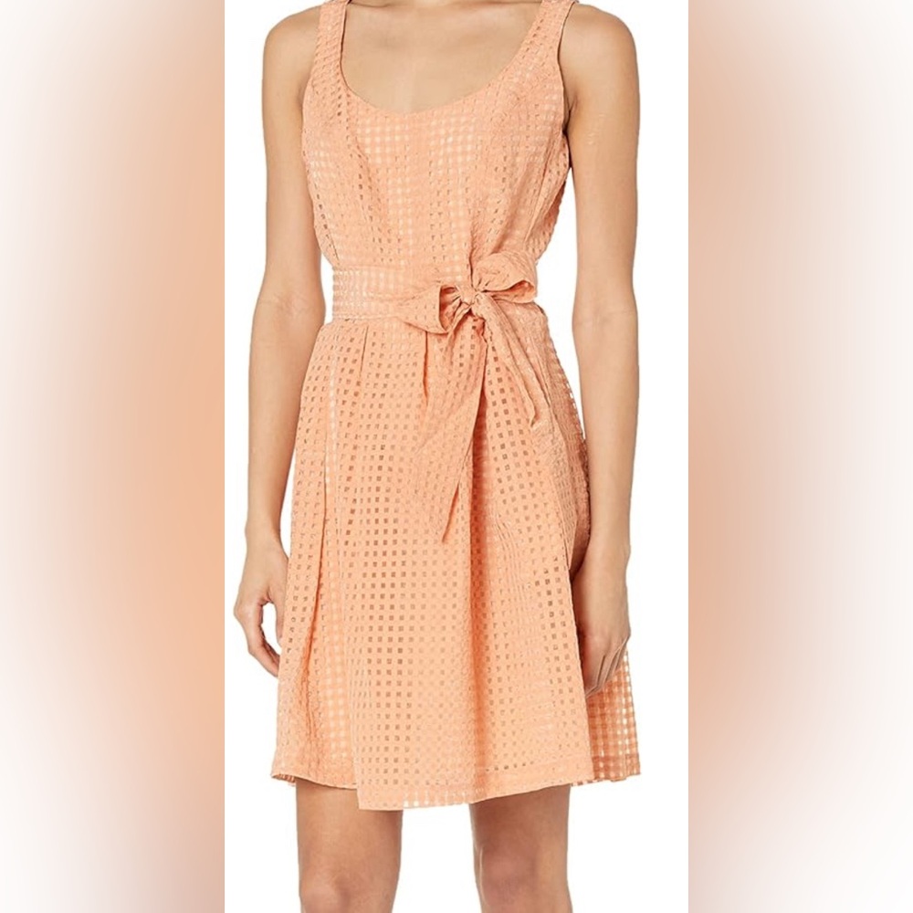 Anne Klein Women's Scoop Neck Dress Embossed Square Pattern Size 16 New Flaws‎